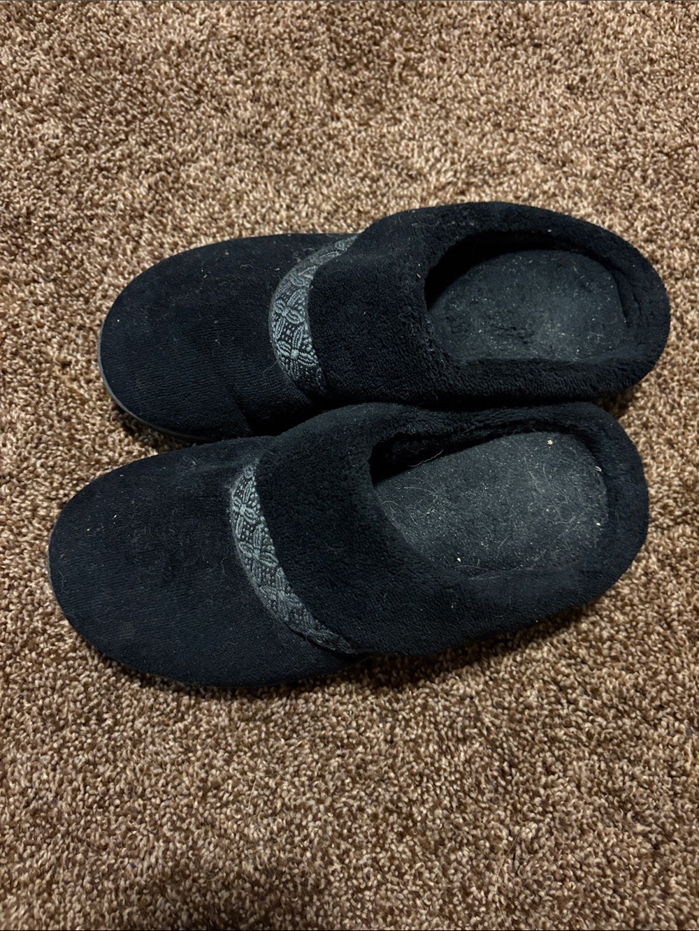 Isotoner Black Slip-On Indoor Slippers
